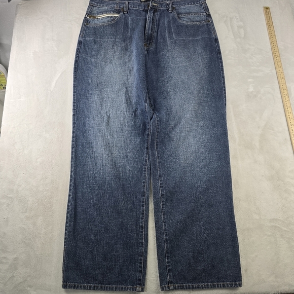 Vintage Y2K Sean John Jeans Wide Leg Baggy Cyber Mall Goth Skater 38x33 - Picture 1 of 12